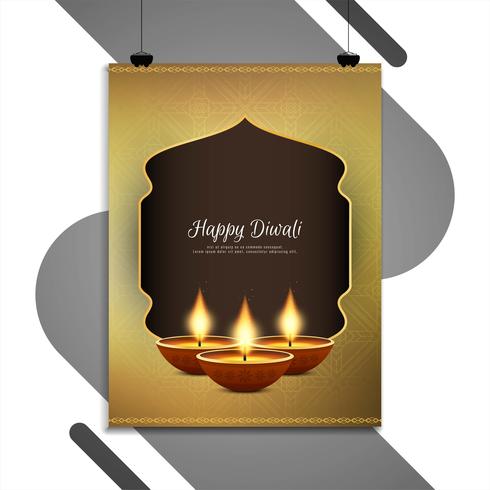 Abstract Happy Diwali religious flyer template vector