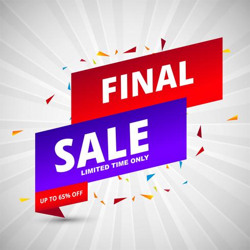 Final sale banners colorful template vector