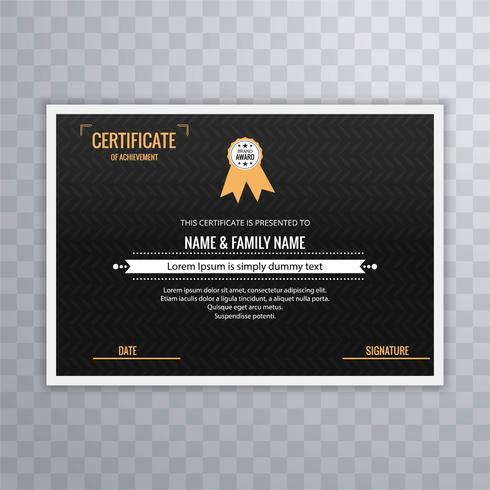 Resumen hermoso certificado plantilla diseño vector