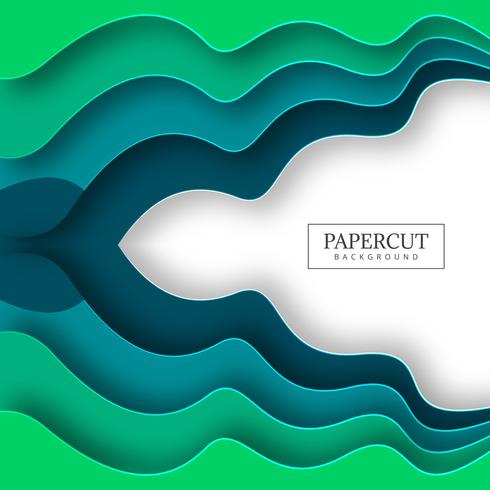 Ejemplo colorido abstracto del fondo del papercut de la onda vector