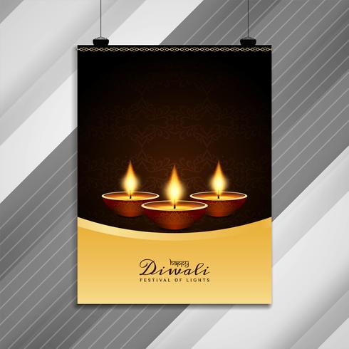 Abstract Happy Diwali religious brochure design vector