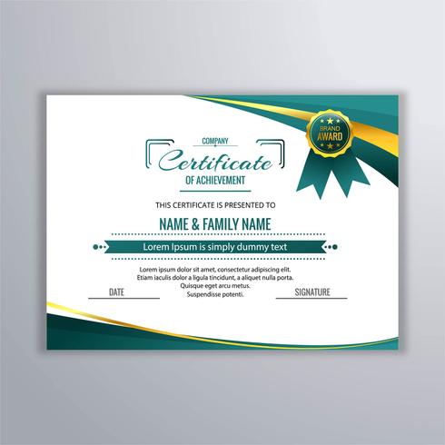 Abstract beautiful certificate template design vector