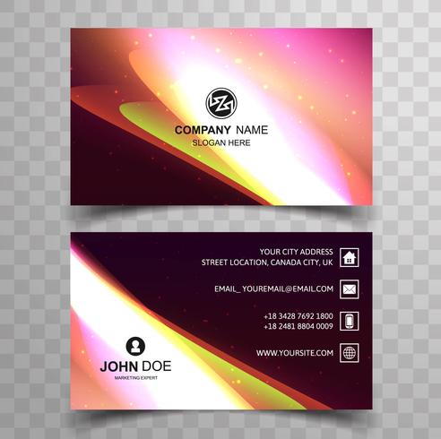 Abstract stylish wave colorful business card template design vector