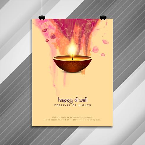 Diseño de folleto religioso abstracto feliz Diwali vector