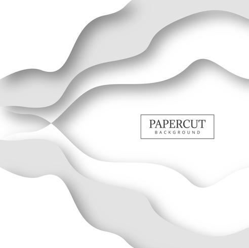 Abstract papercut creative shape with wave background vector