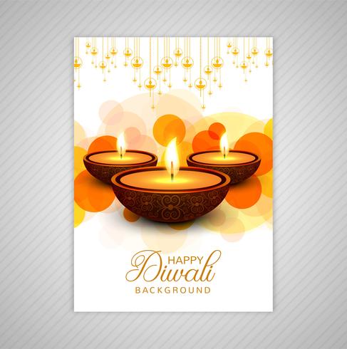 Poster with a diya for diwali colorful flyer template design vector