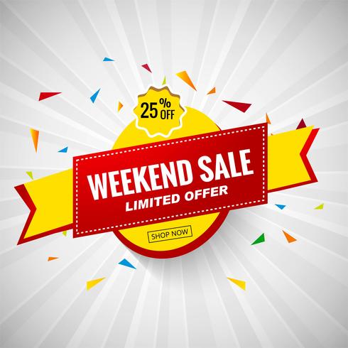 Weekend Sale colorful banner design vector