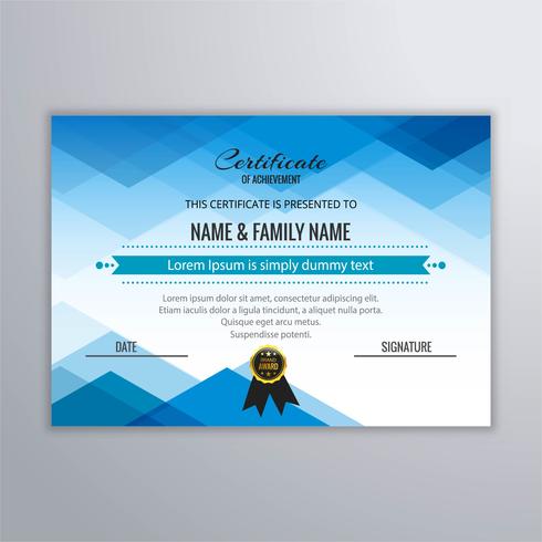 Abstract beautiful certificate template design vector