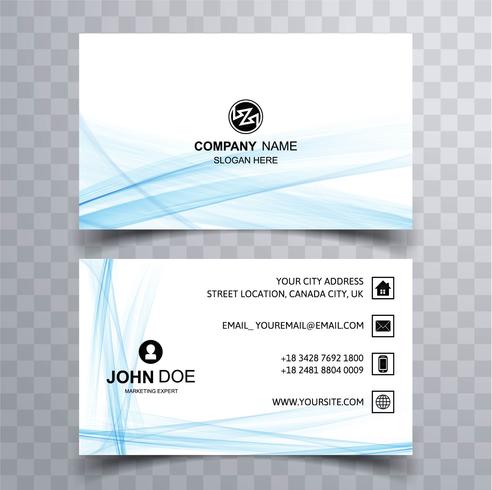 Abstract stylish wave colorful business card template design vector