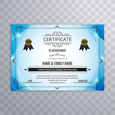 Resumen hermoso certificado plantilla diseño vector