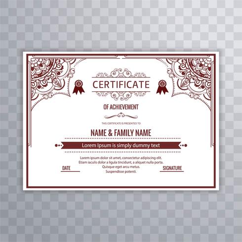 Beautiful creative certificate template design vector