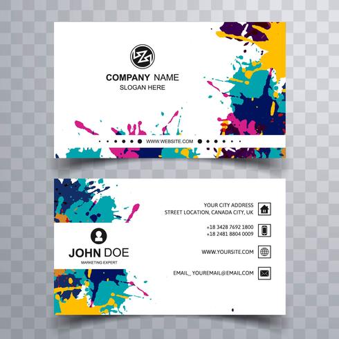 Abstract stylish wave colorful business card template design vector