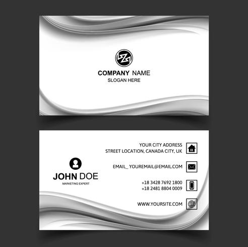 Abstract stylish wave colorful business card template design vector