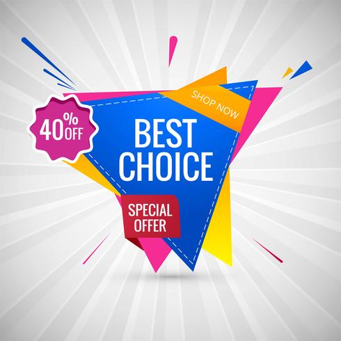 Best choice sale banner colorful vector design