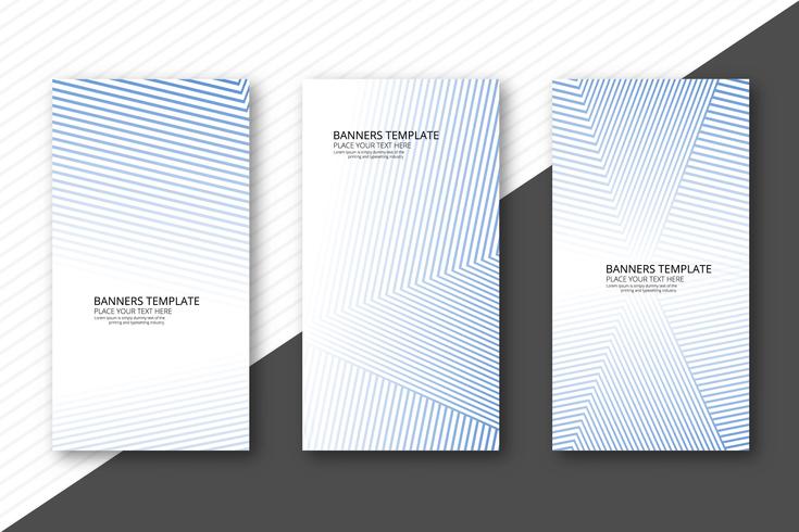 Modern geometric lines banners set vector template