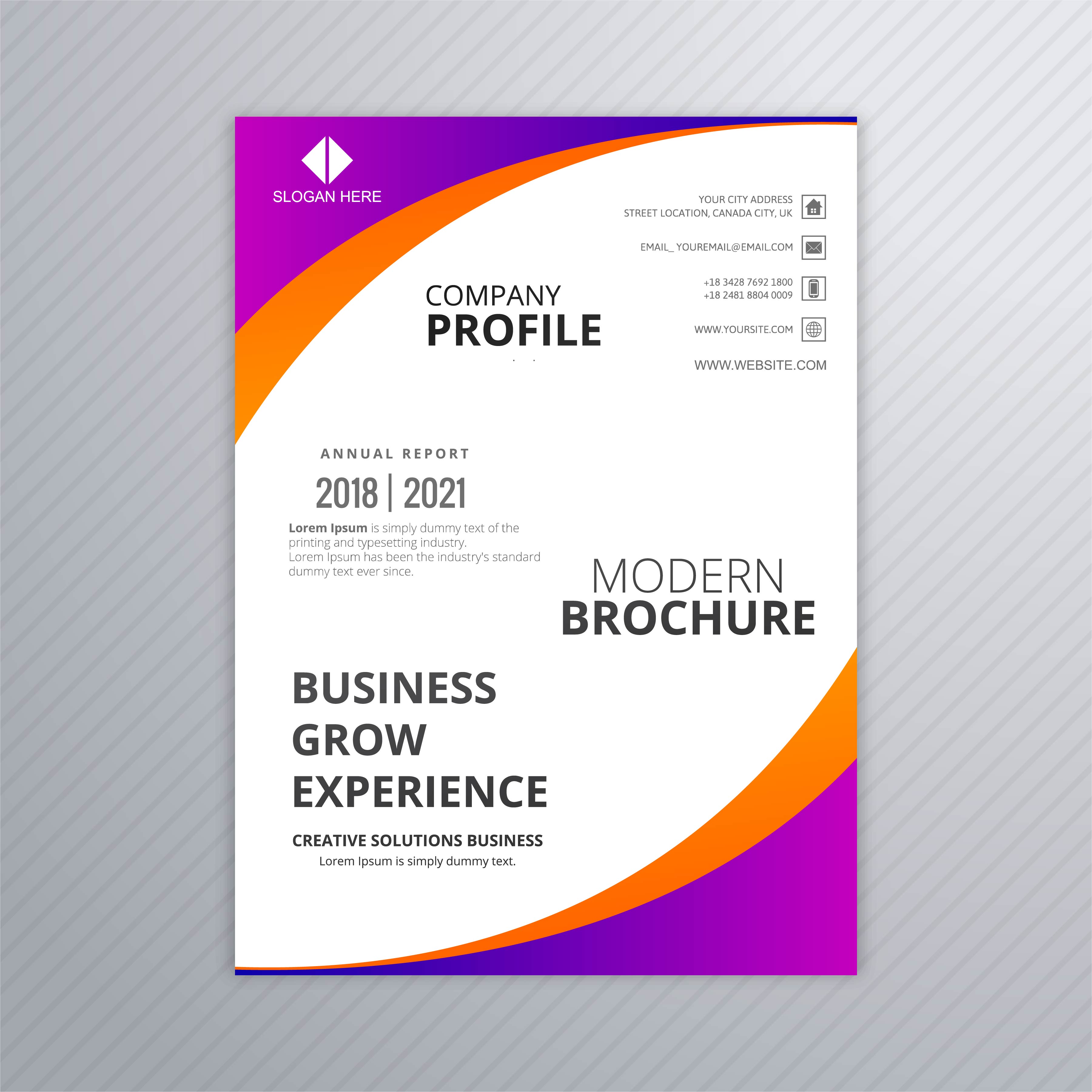 Professional business flyer template card colorful wave design 258765