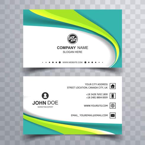 Abstract stylish wave colorful business card template design vector