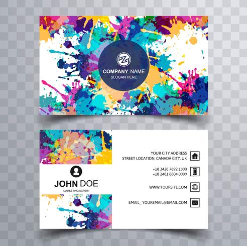 Abstract stylish wave colorful business card template design vector