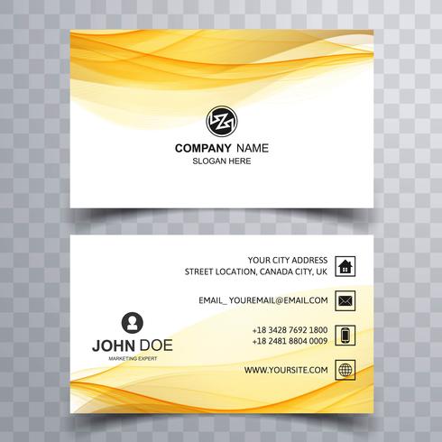 Abstract stylish wave colorful business card template design vector