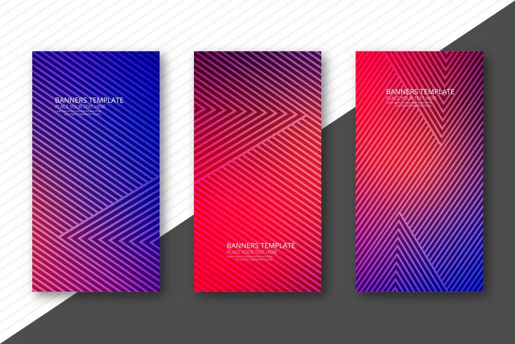 Elegant colorful geometric banners set template illustration vec vector