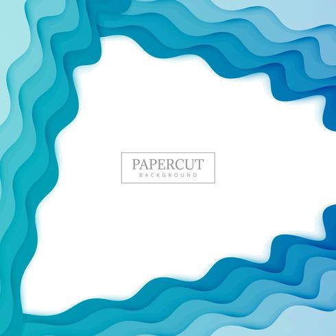 Elegant Papercut blue wave colorful design  vector