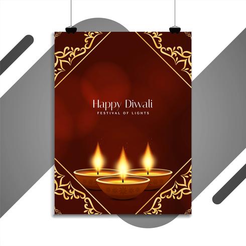 Abstract Happy Diwali elegant religious flyer design vector