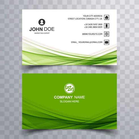 Abstract stylish wave colorful business card template design vector