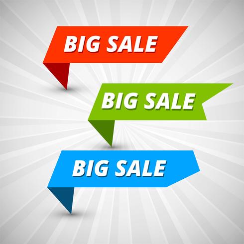 Big sale banners colorful template vector