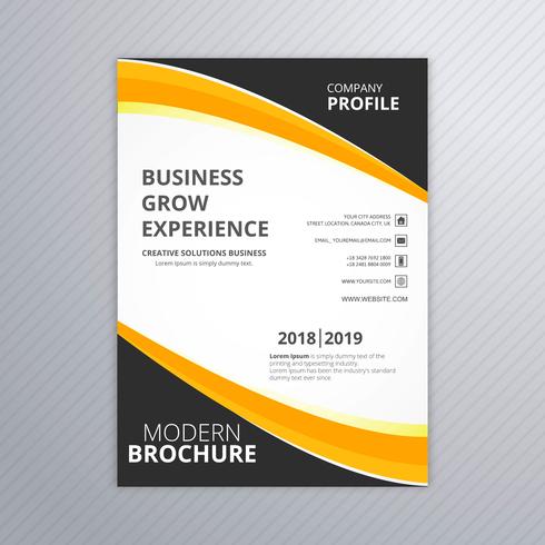 Modern brochure template design with stylish wave shape vector