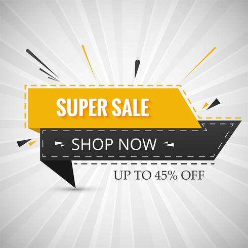 Creative super sale banner for your ribbon design vector