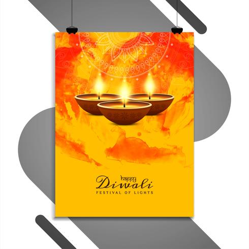 Abstract Happy Diwali religious flyer template vector