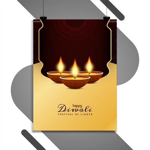 Abstract Happy Diwali flyer template design vector