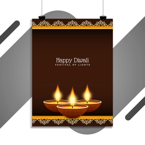Abstract beautiful Happy Diwali flyer template vector