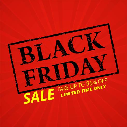 Black friday poster with stamp vector background