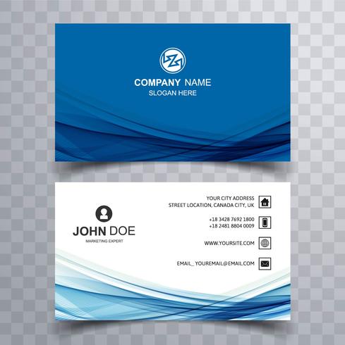 Abstract stylish wave colorful business card template design vector