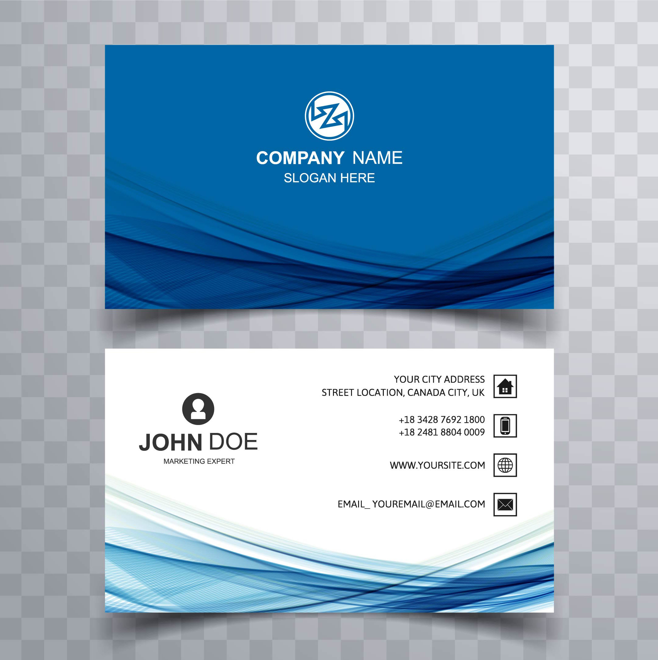 wave business card template free word download