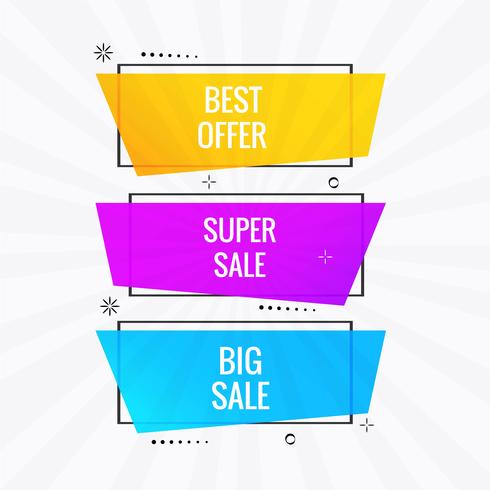 Banner de venta colorido set vector diseño