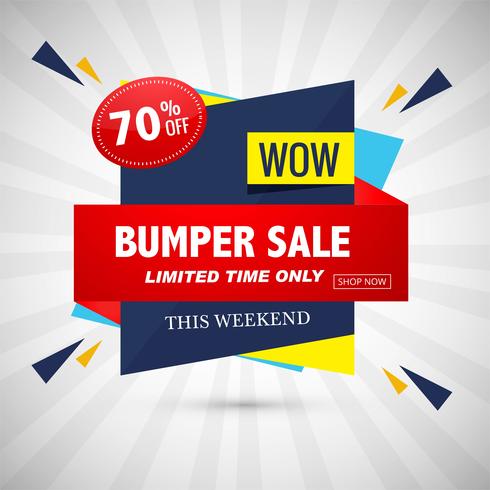 Bumper sale banner colorido diseño vector