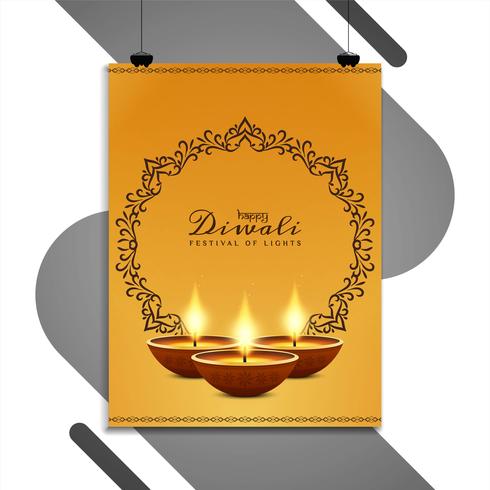 Abstract Happy Diwali flyer template design vector