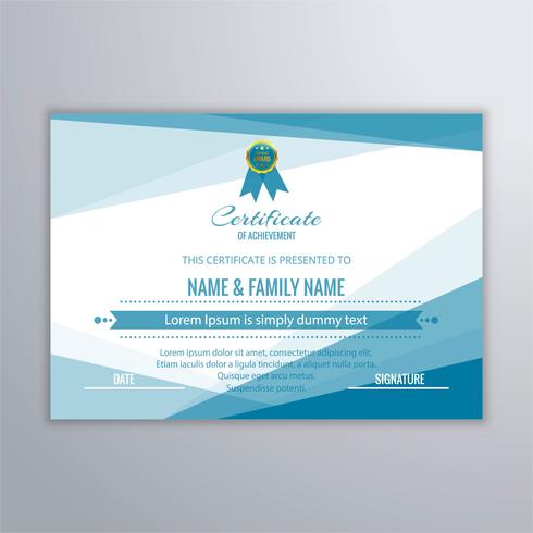 Abstract beautiful certificate template design vector