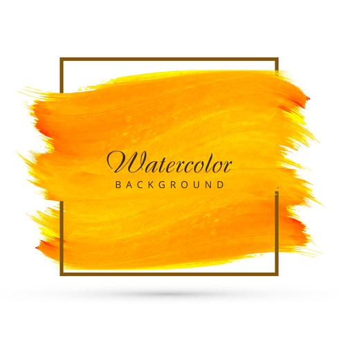 Abstract yellow watercolor brush background vector