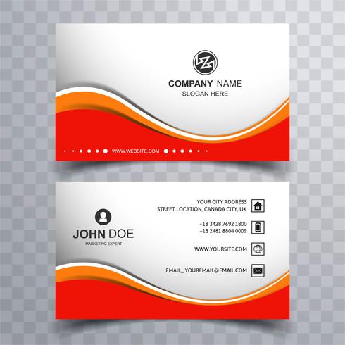 Abstract stylish wave colorful business card template design vector