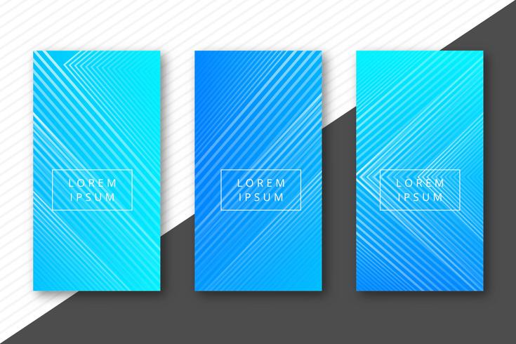 Abstract colorful geometric lines banners set design vector