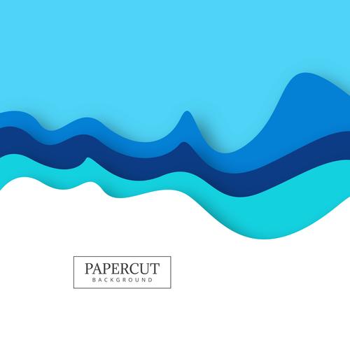 Abstract colorful papercut creative wave design vector