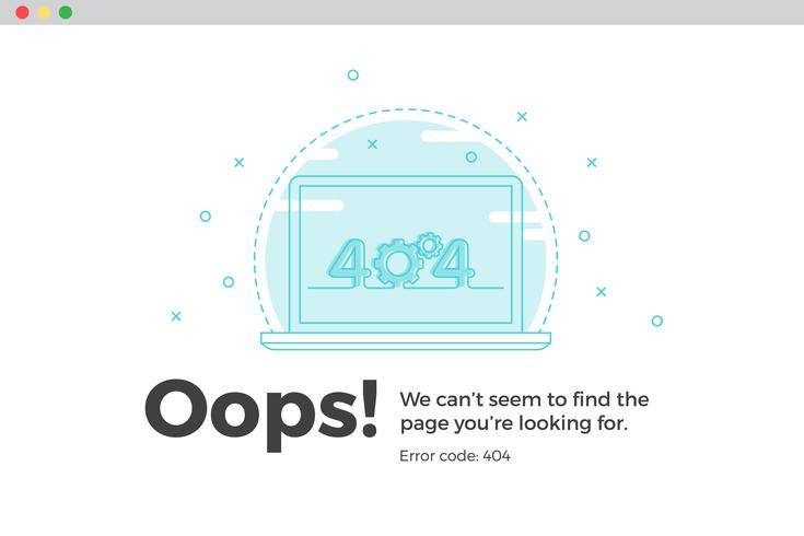Error 404 unavailable web page. File not found concept vector