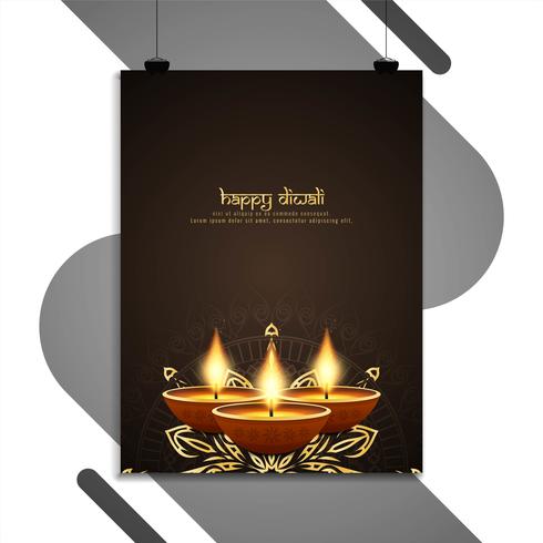 Abstract Happy Diwali flyer template design vector