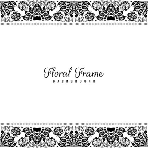 Abstract floral frame decorative background vector