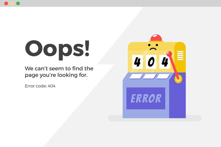 Error 404 unavailable web page. File not found concept vector