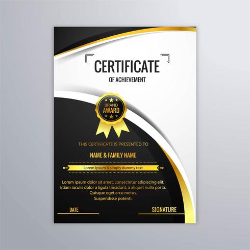 Abstract beautiful certificate template design vector