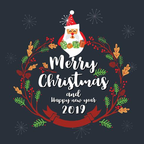 Merry Christmas Greeting Card Design. Vector illustration